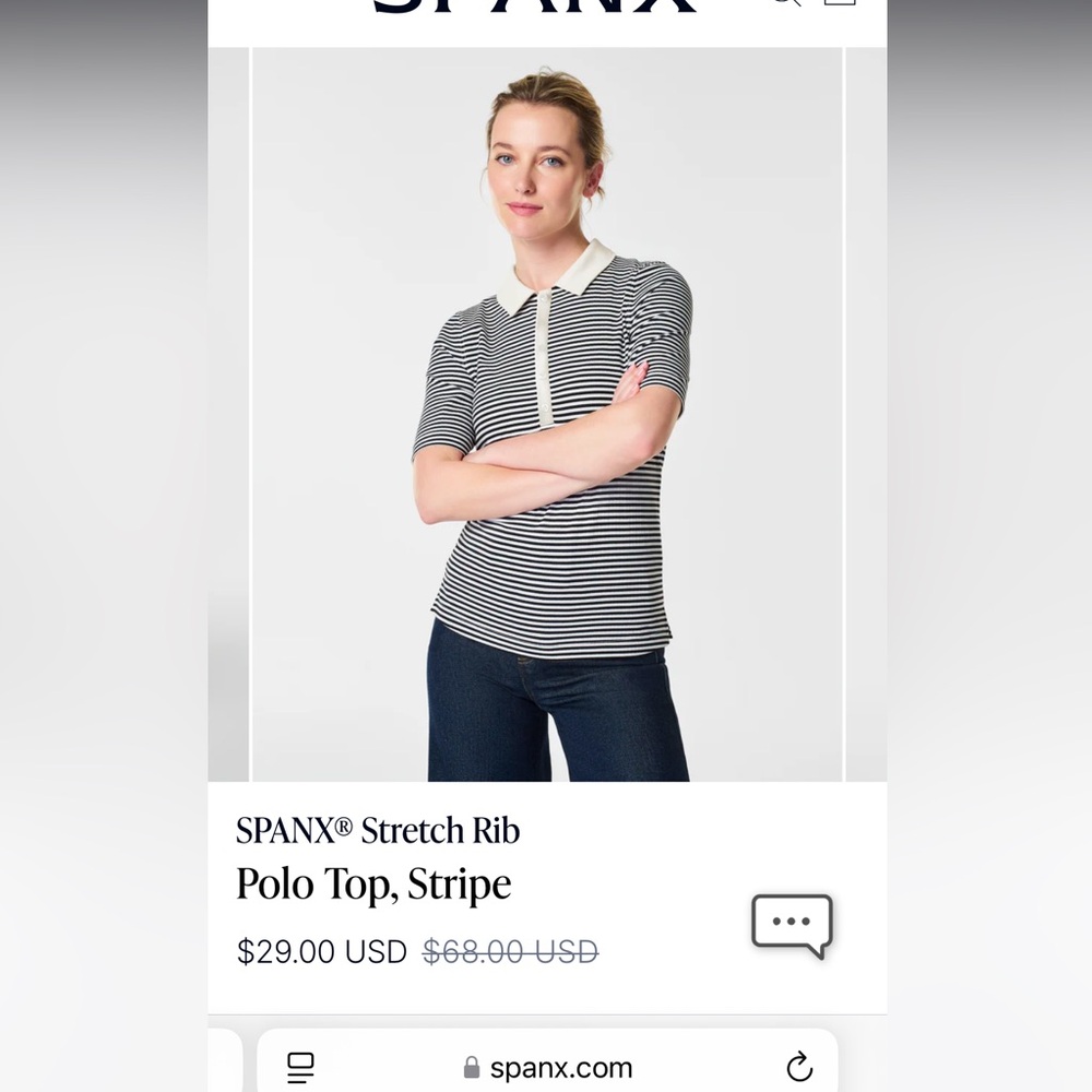 NWOT Spanx ribbed polo